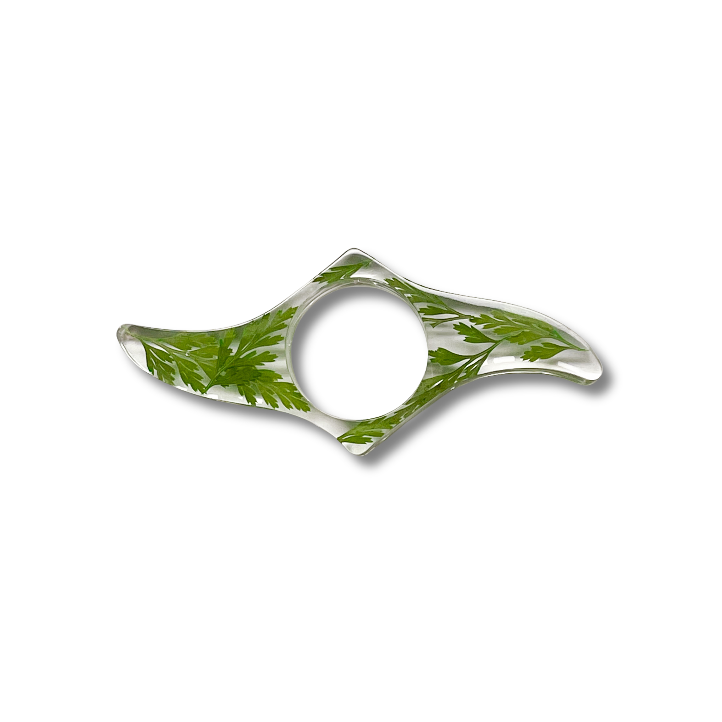 Fern book page holder thumb, front view, plants, bxsie