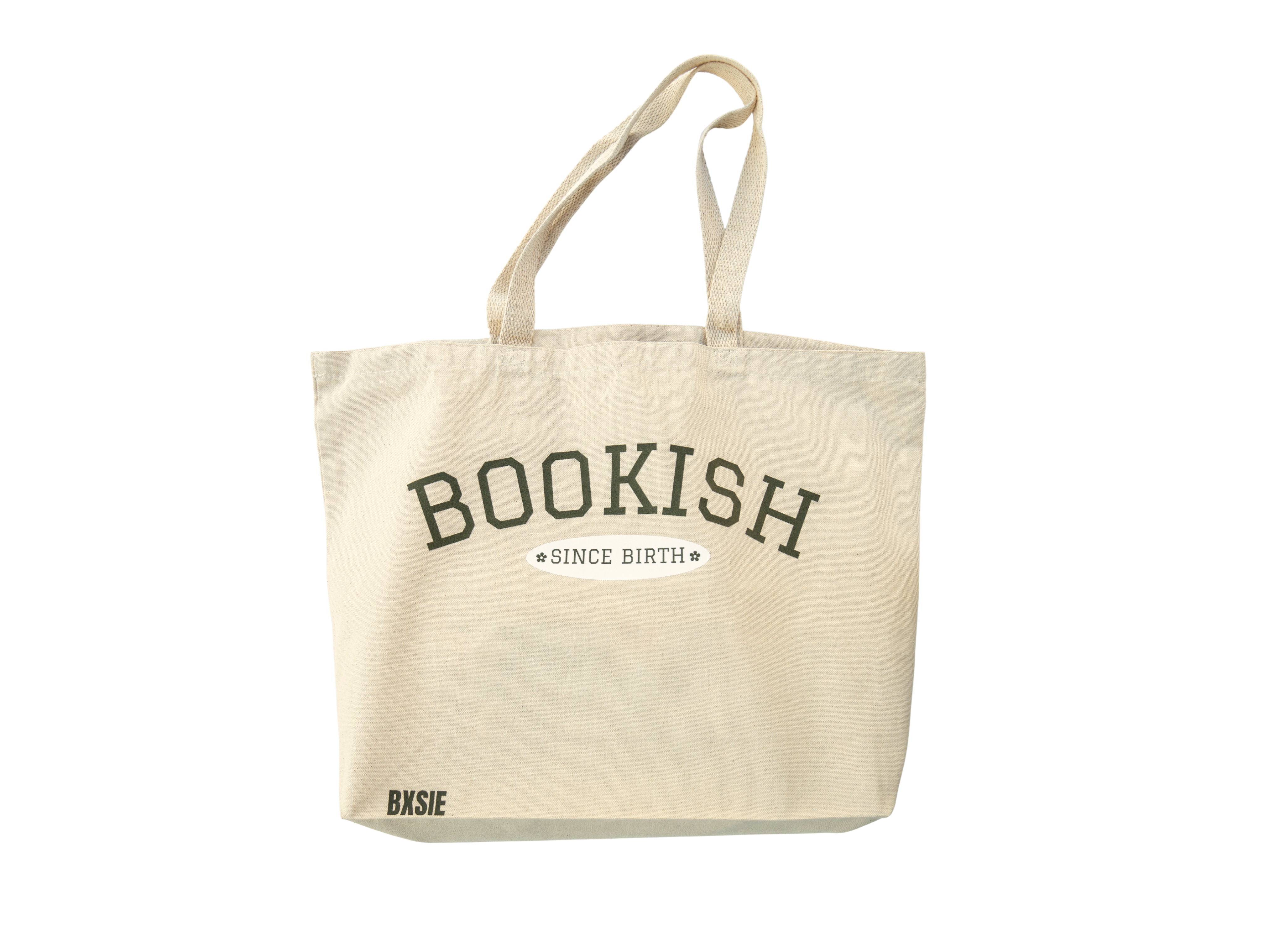 BXSIE Book Tote Bag Bookish, Front View, Cotton
